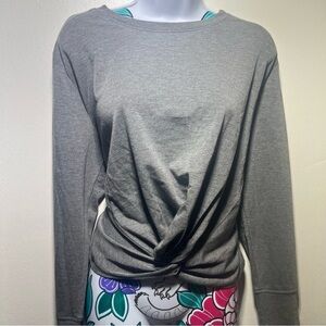 Banana Republic Gray Long Sleeve Twist Front Sweater
